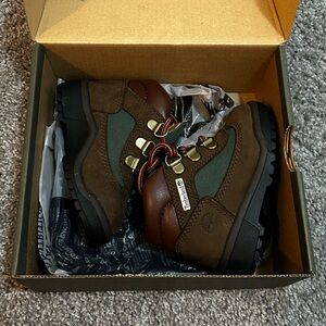 Timberland Field Mid "Brown Nubuck/Dark Olive" Toddler Kids' Boots 🥾